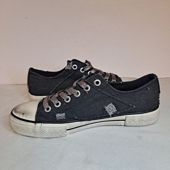Blowfish Malibu Kensie Distressed Sneakers Women's Sz 11M Black Canvas - Picture 7 of 10